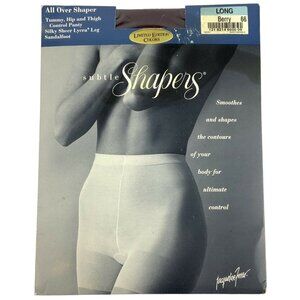JCPenney Subtle Shaper Pantyhose Long Berry Ltd Edition Color Sheer Sandalfoot